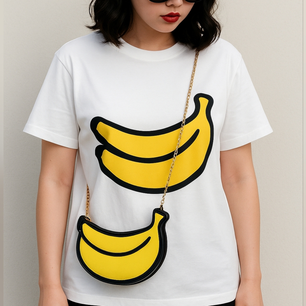 Banana Pu Leather Crossbody Bag‎ NEW